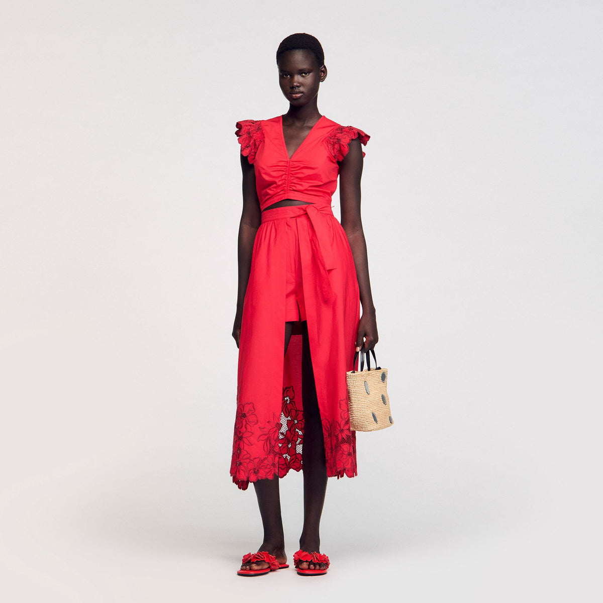 Sandro / Floral skort Red