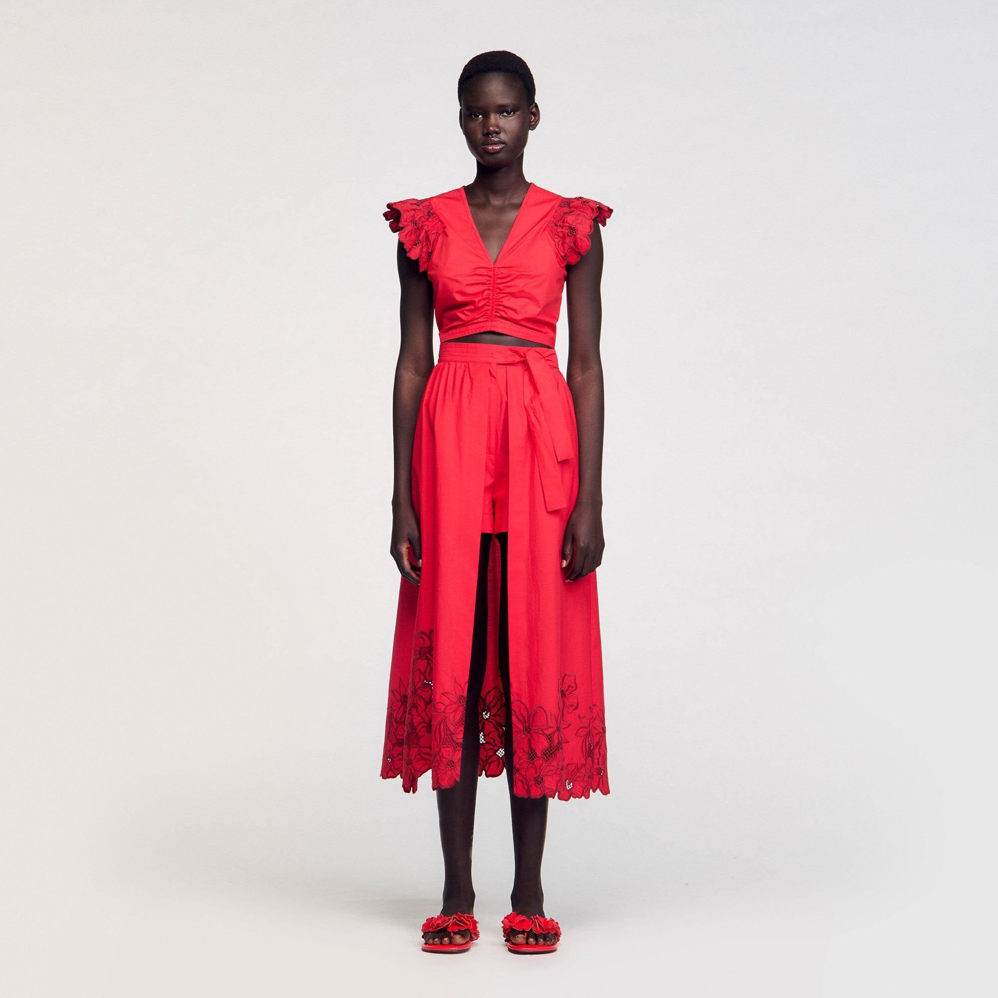 Sandro / Floral skort Red