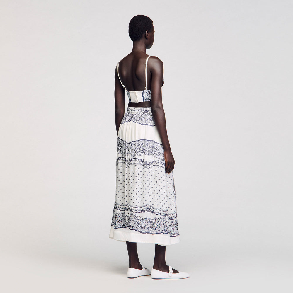 Sandro / Bandana-motif skirt shorts White / Blue