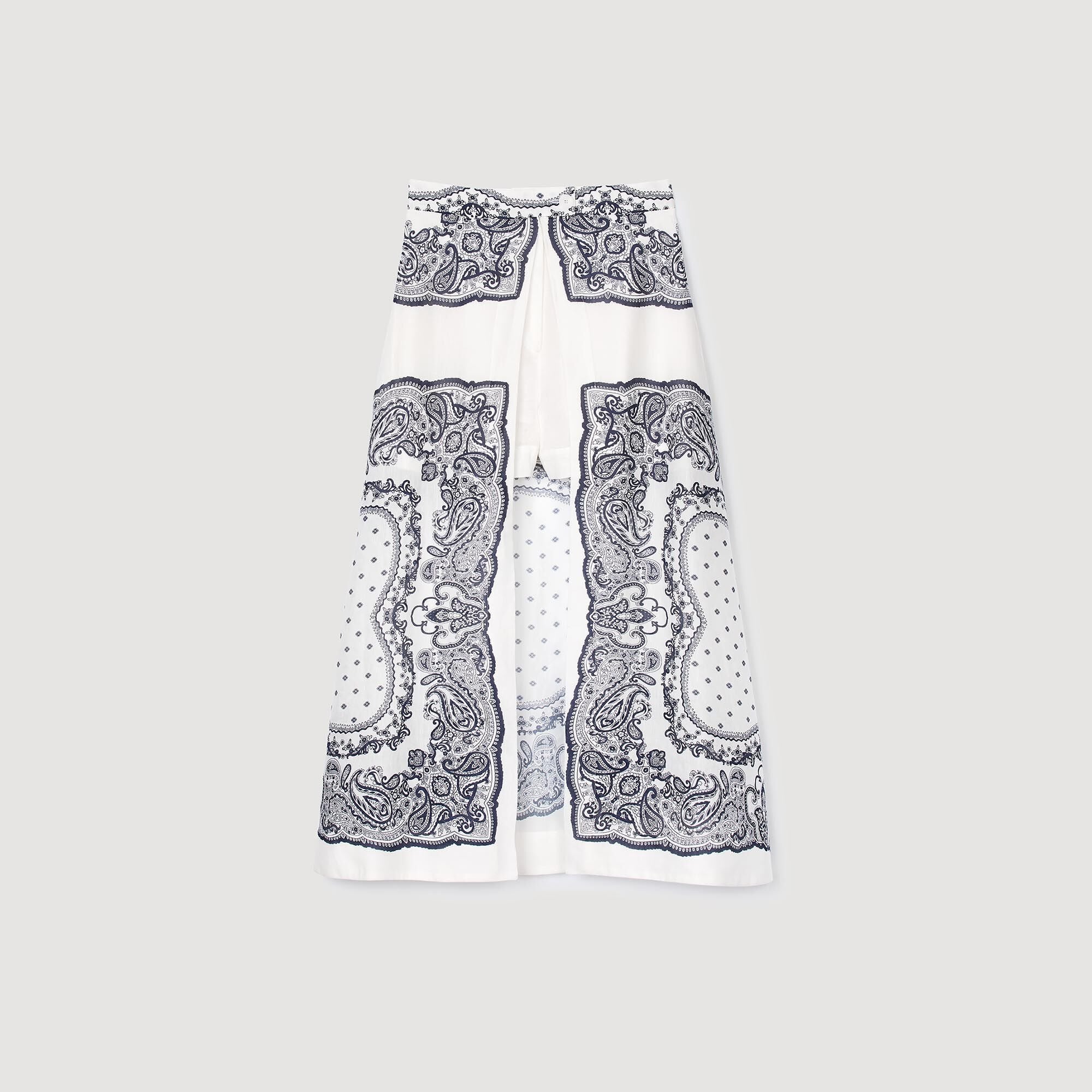 Sandro / Bandana-motif skirt shorts White / Blue