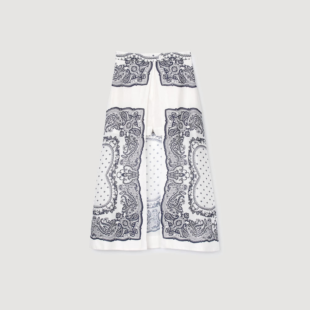 Sandro / Bandana-motif skirt shorts White / Blue