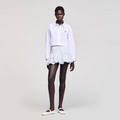 Sandro / Mini guipure skirt Sky Blue