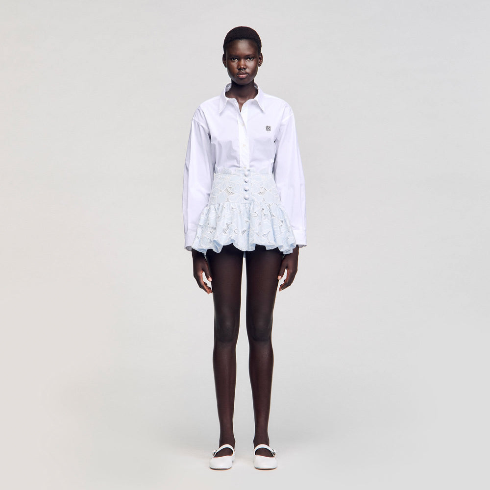Sandro / Mini guipure skirt Sky Blue