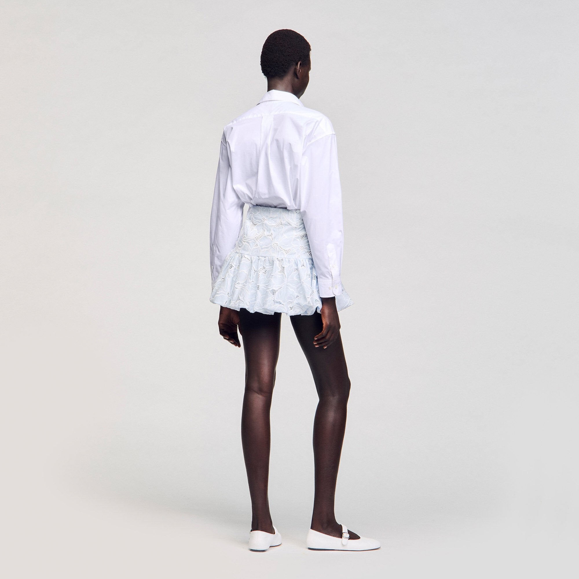 Sandro / Mini guipure skirt Sky Blue