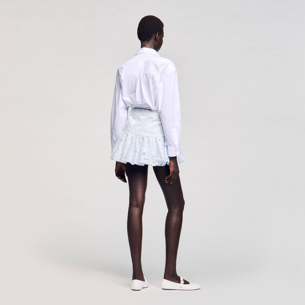 Sandro / Mini guipure skirt Sky Blue