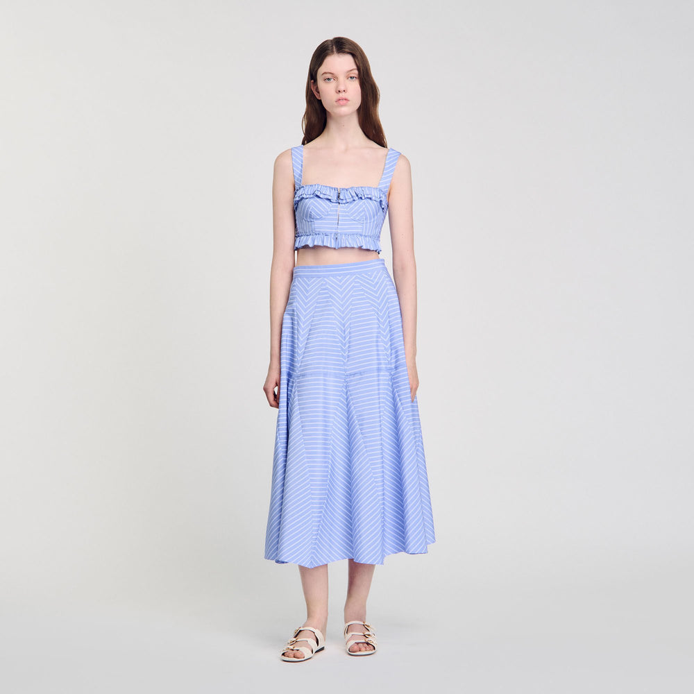 Sandro / Maxi striped skirt Blu / White