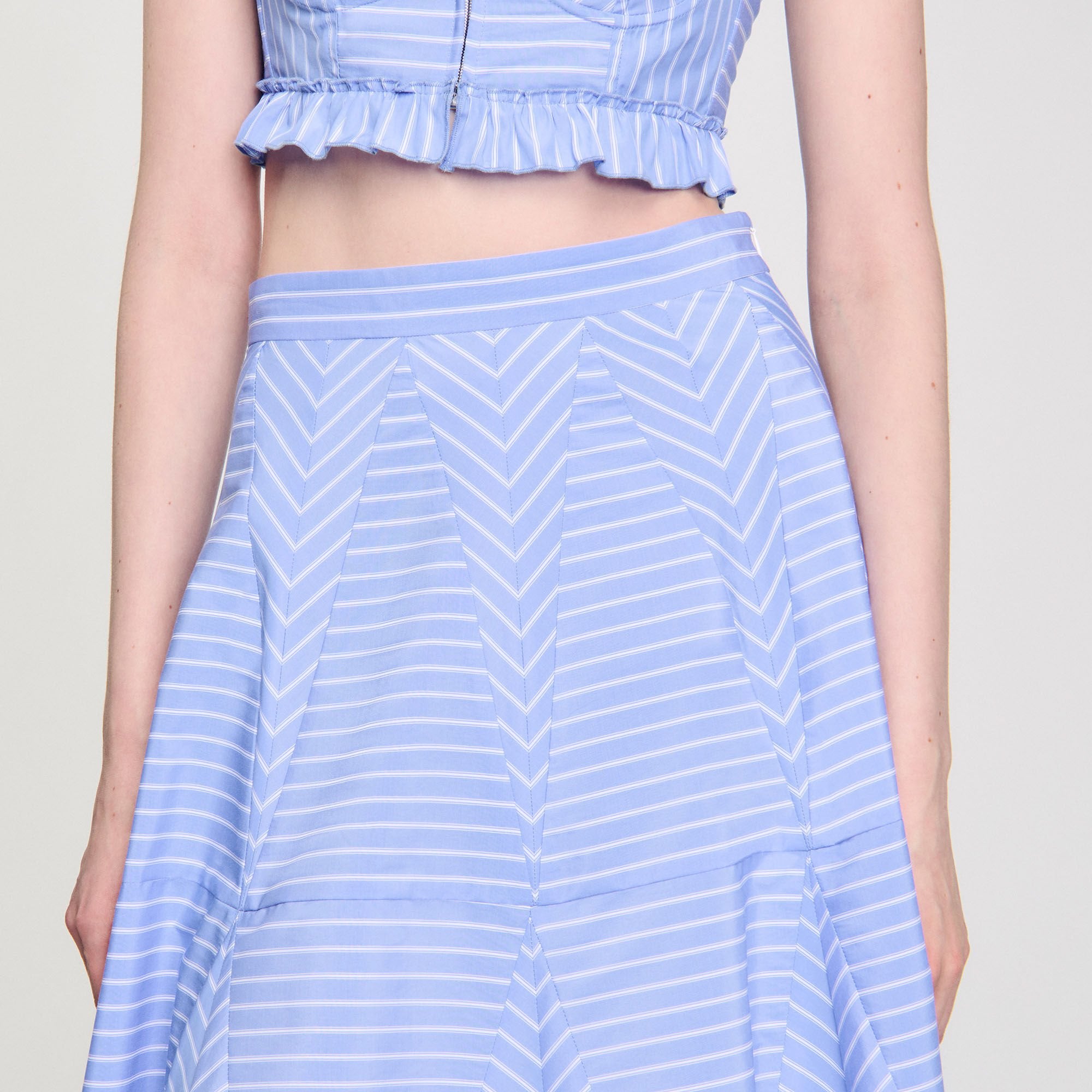 Sandro / Maxi striped skirt Blu / White