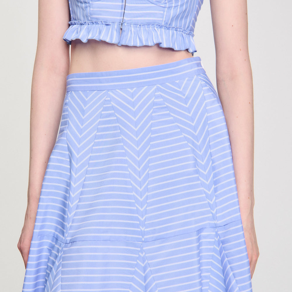 Sandro / Maxi striped skirt Blu / White