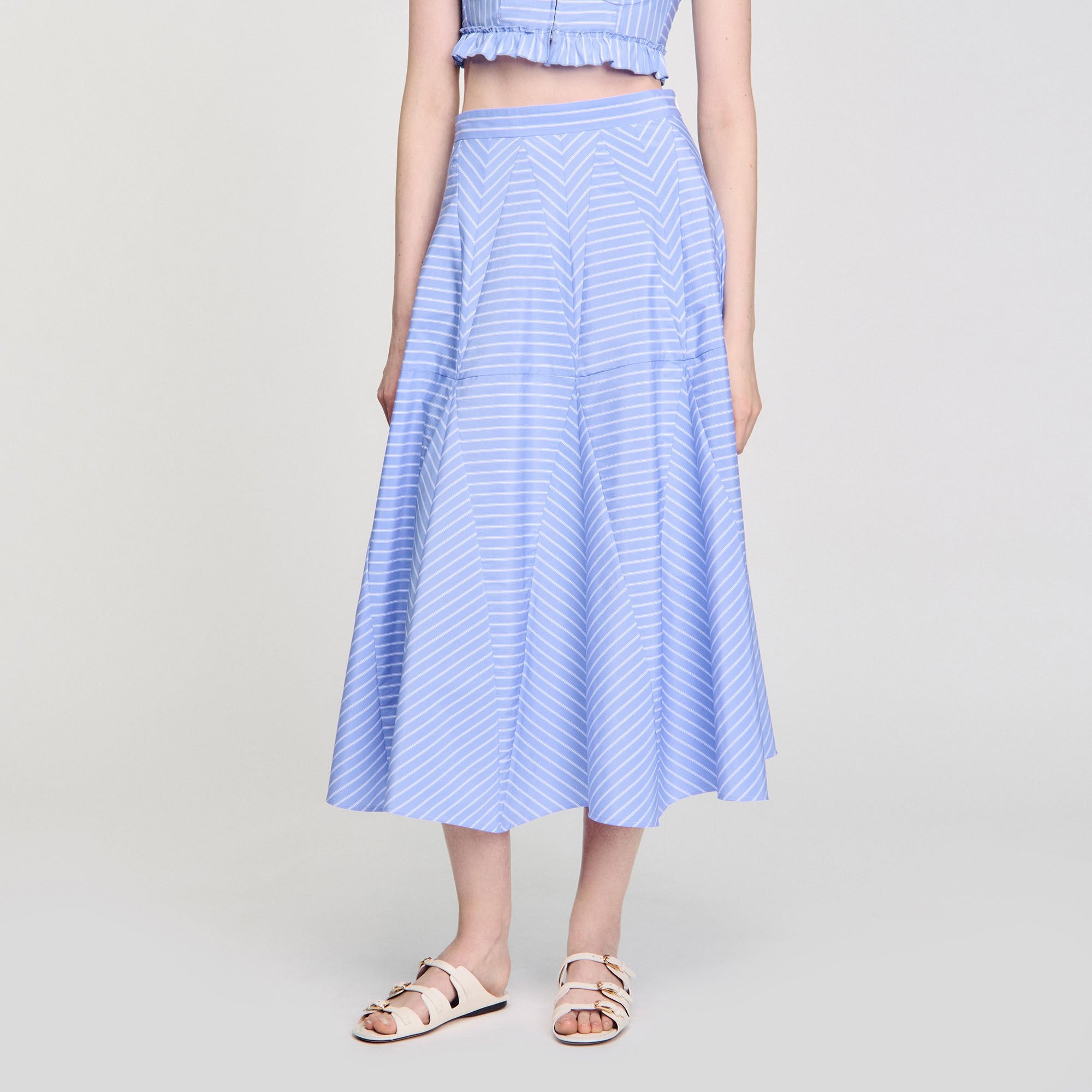 Sandro / Maxi striped skirt Blu / White