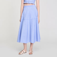 Sandro / Maxi striped skirt Blu / White