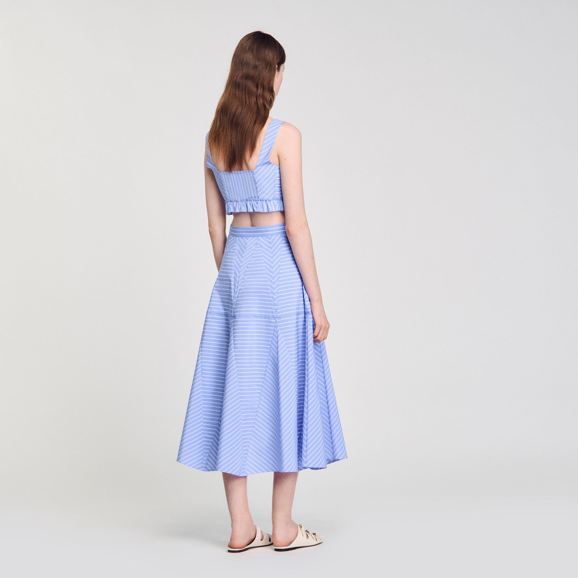 Sandro / Maxi striped skirt Blu / White