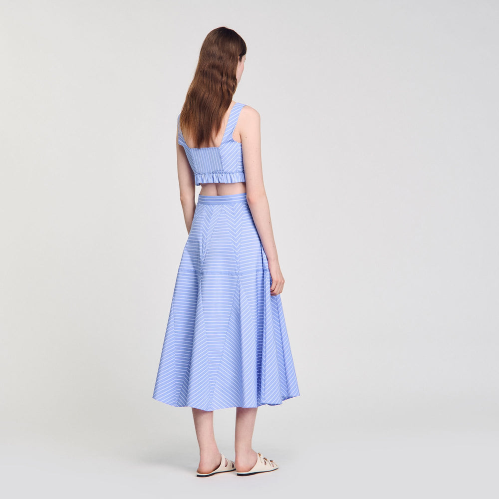 Sandro / Maxi striped skirt Blu / White