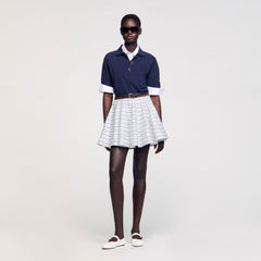 Sandro / Spiral print skater skirt Blu / White