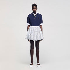 Sandro / Spiral print skater skirt Blu / White