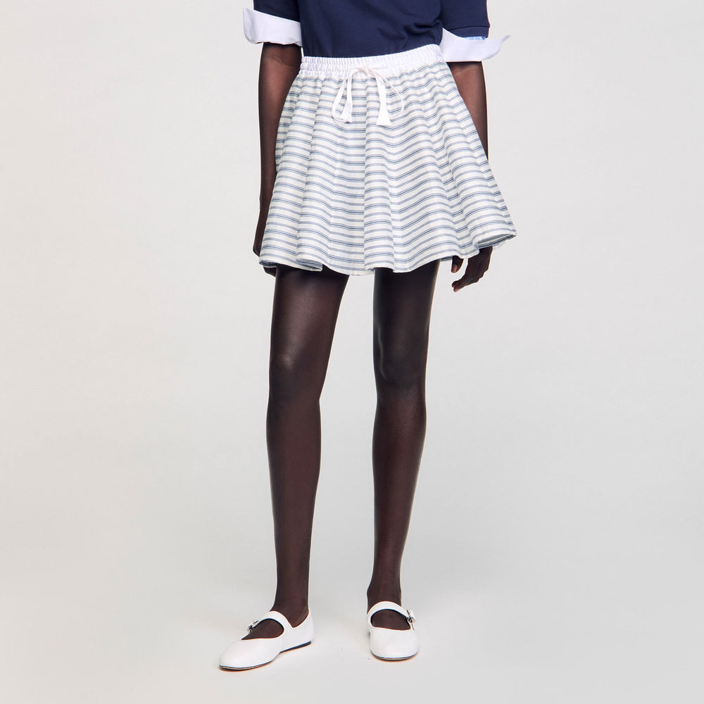 Sandro / Spiral print skater skirt Blu / White