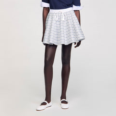 Sandro / Spiral print skater skirt Blu / White