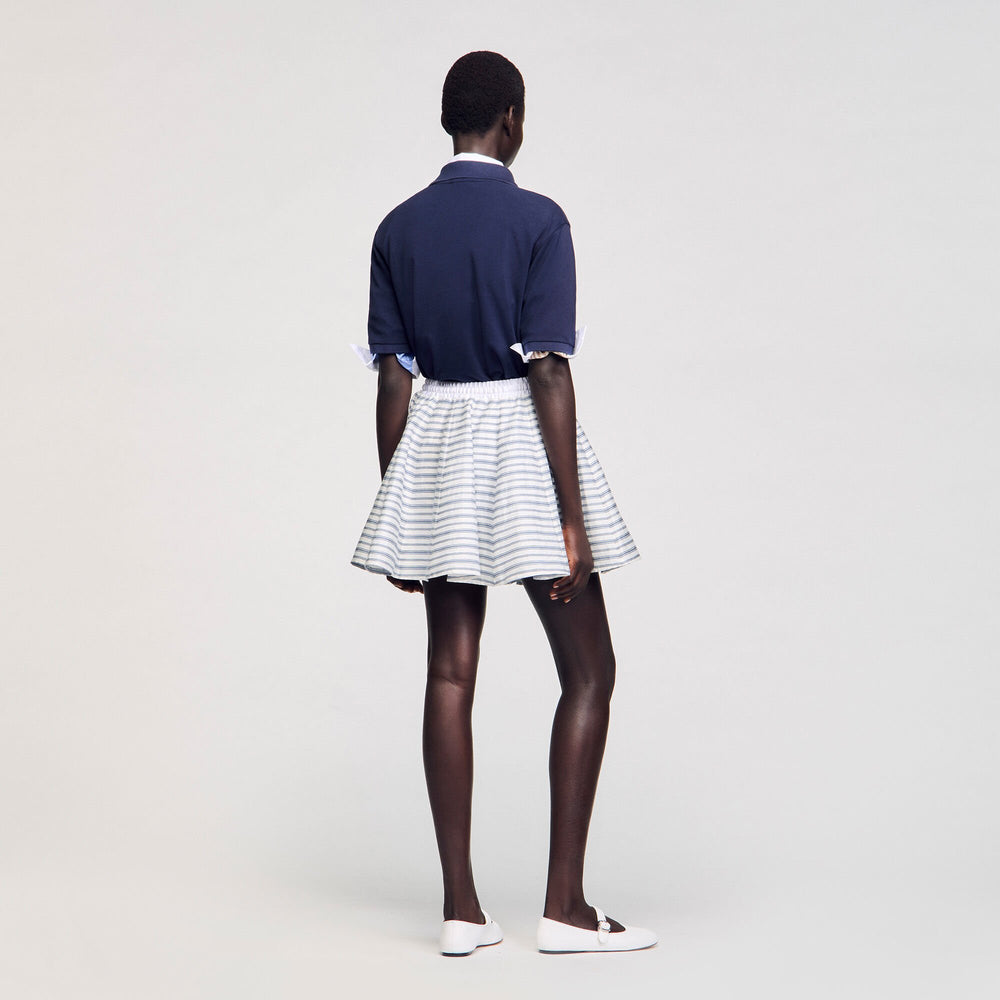Sandro / Spiral print skater skirt Blu / White