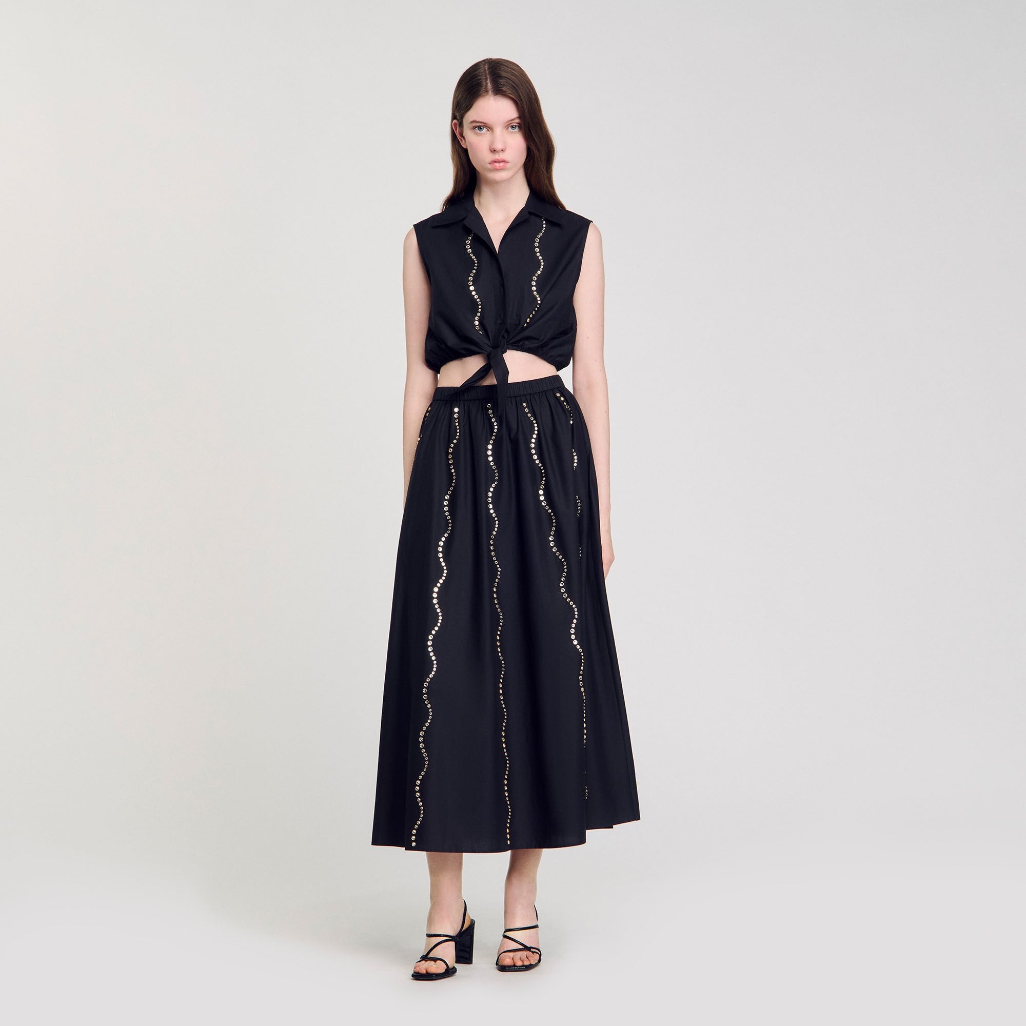 Sandro / Maxi rhinestone skirt Black