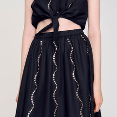Sandro / Maxi rhinestone skirt Black