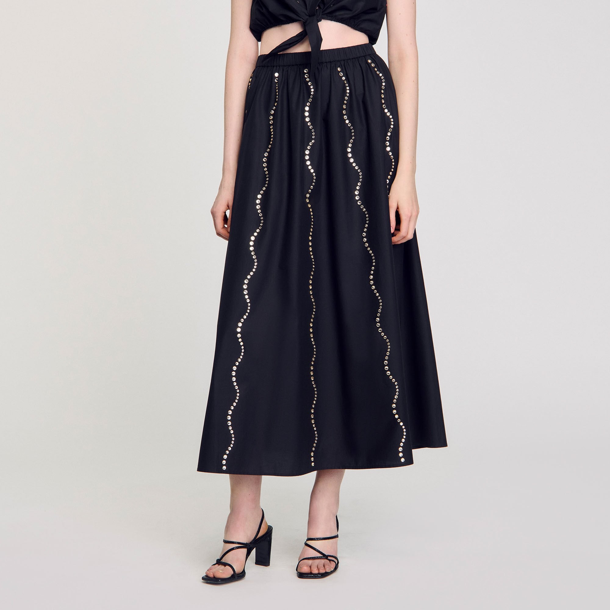 Sandro / Maxi rhinestone skirt Black