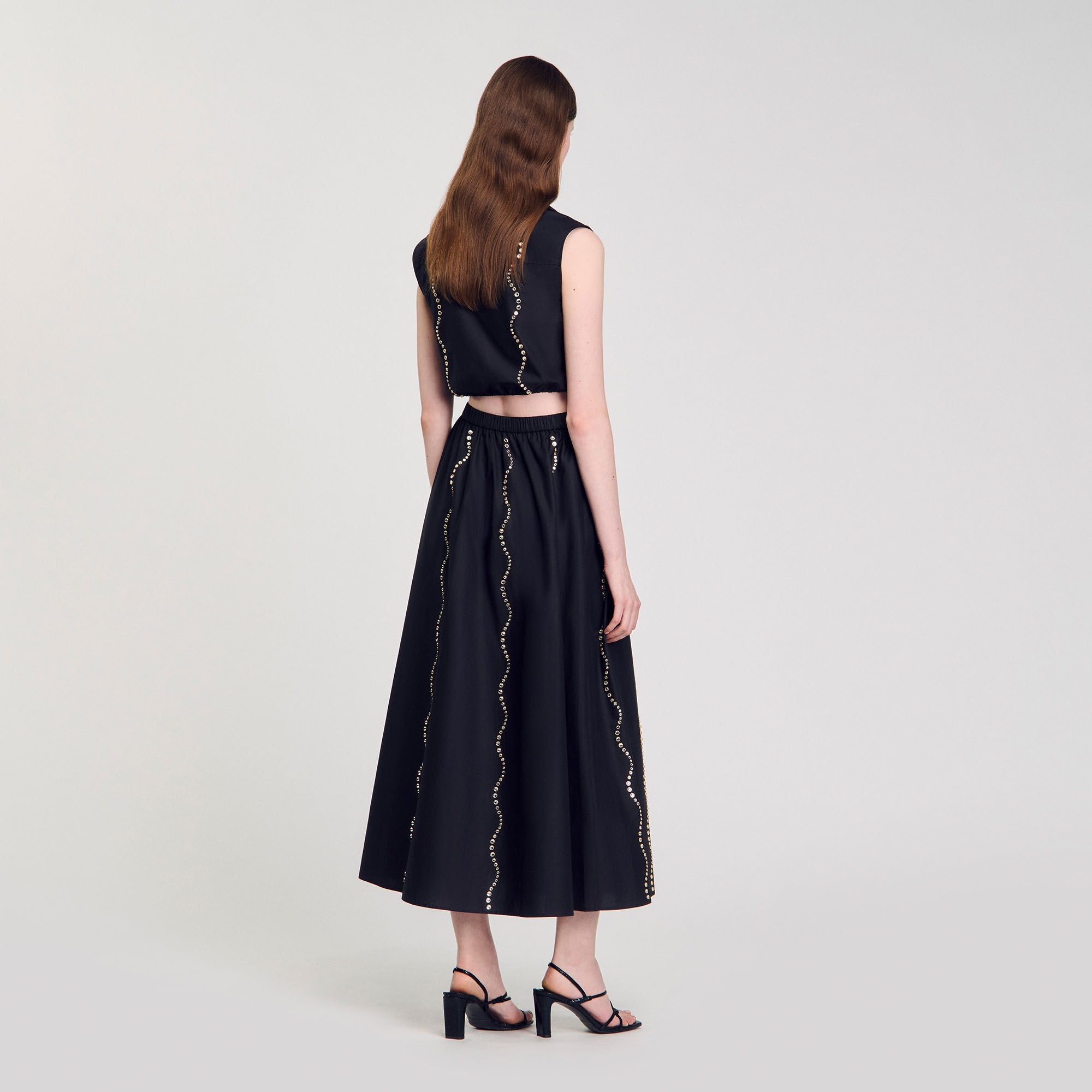 Sandro / Maxi rhinestone skirt Black