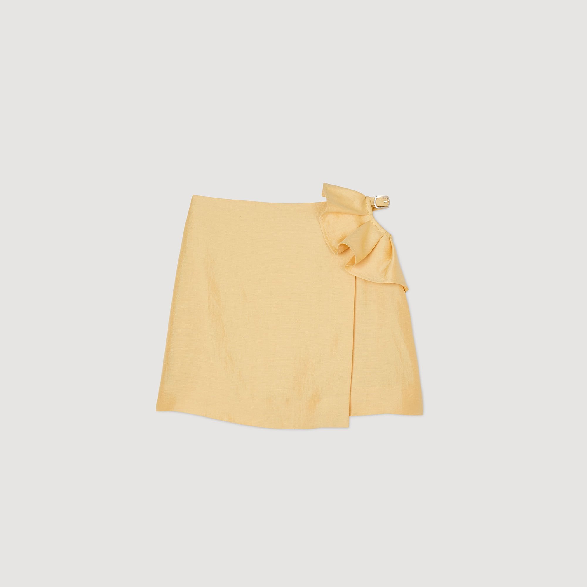 Sandro / Mini skirt with ruffled detail Straw