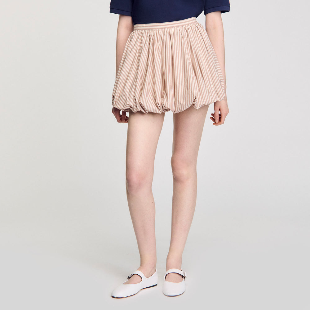Sandro / Striped bubble skirt Sand / Camel