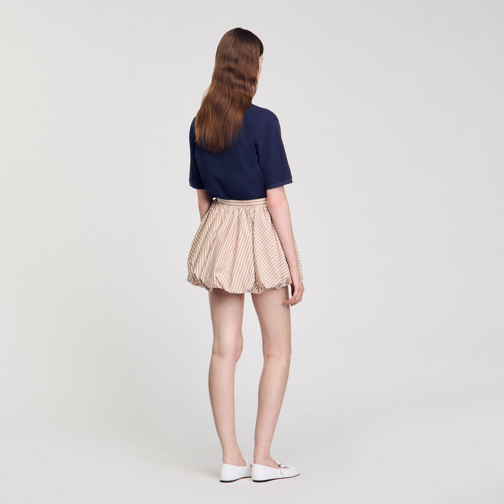 Sandro / Striped bubble skirt Sand / Camel