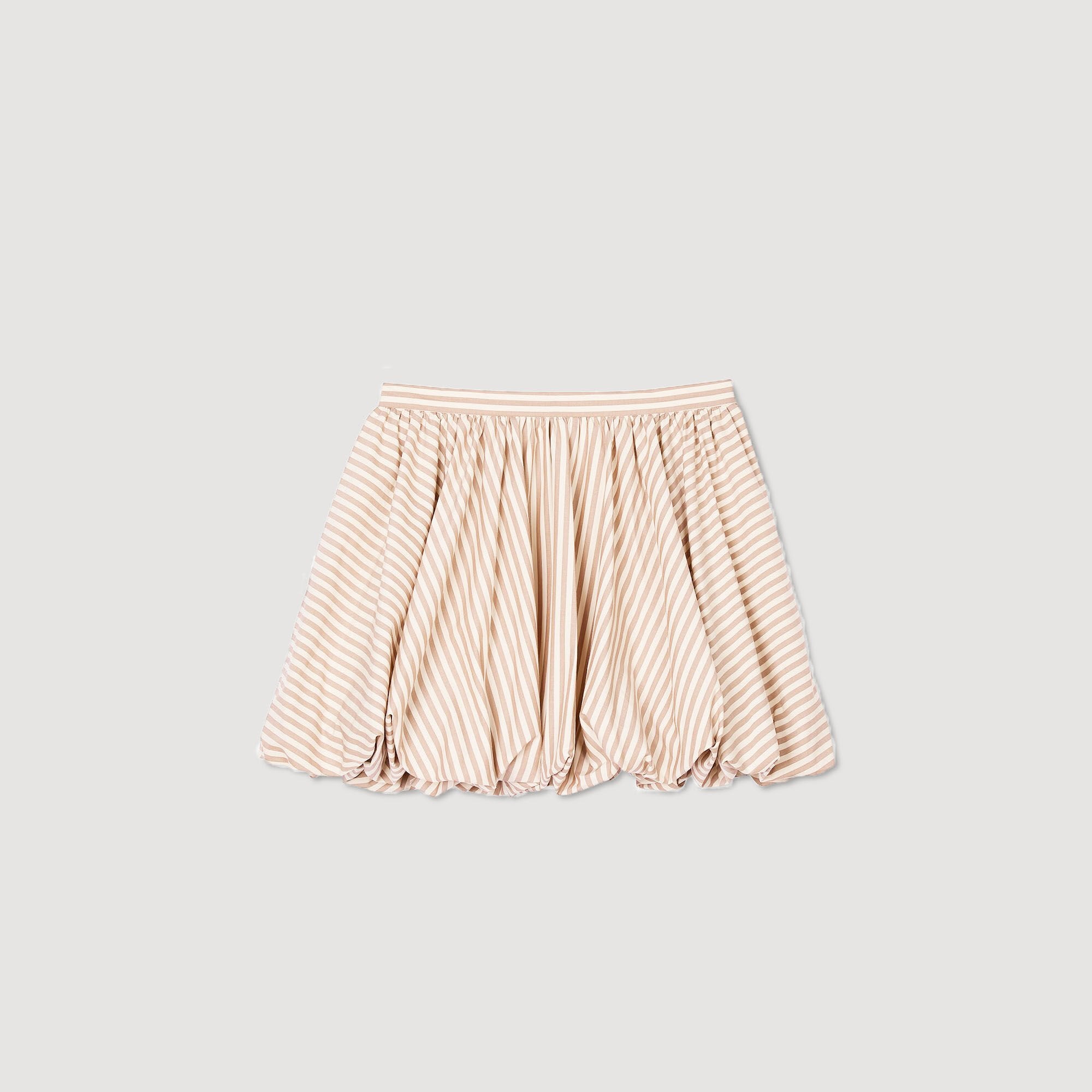 Sandro / Striped bubble skirt Sand / Camel
