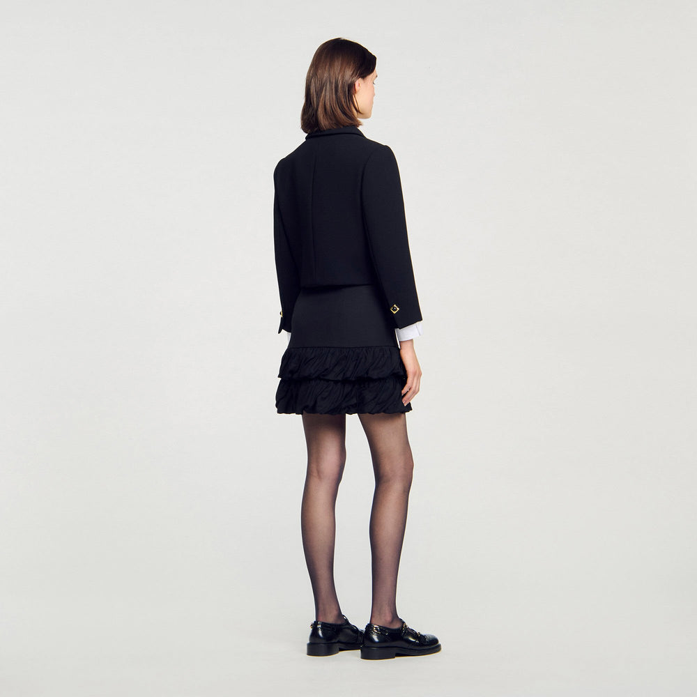 Sandro / Mini ruffled skirt Black