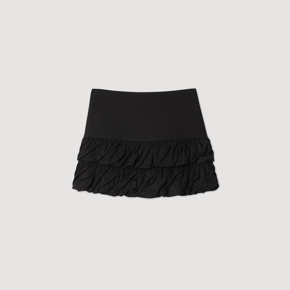 Sandro / Mini ruffled skirt Black