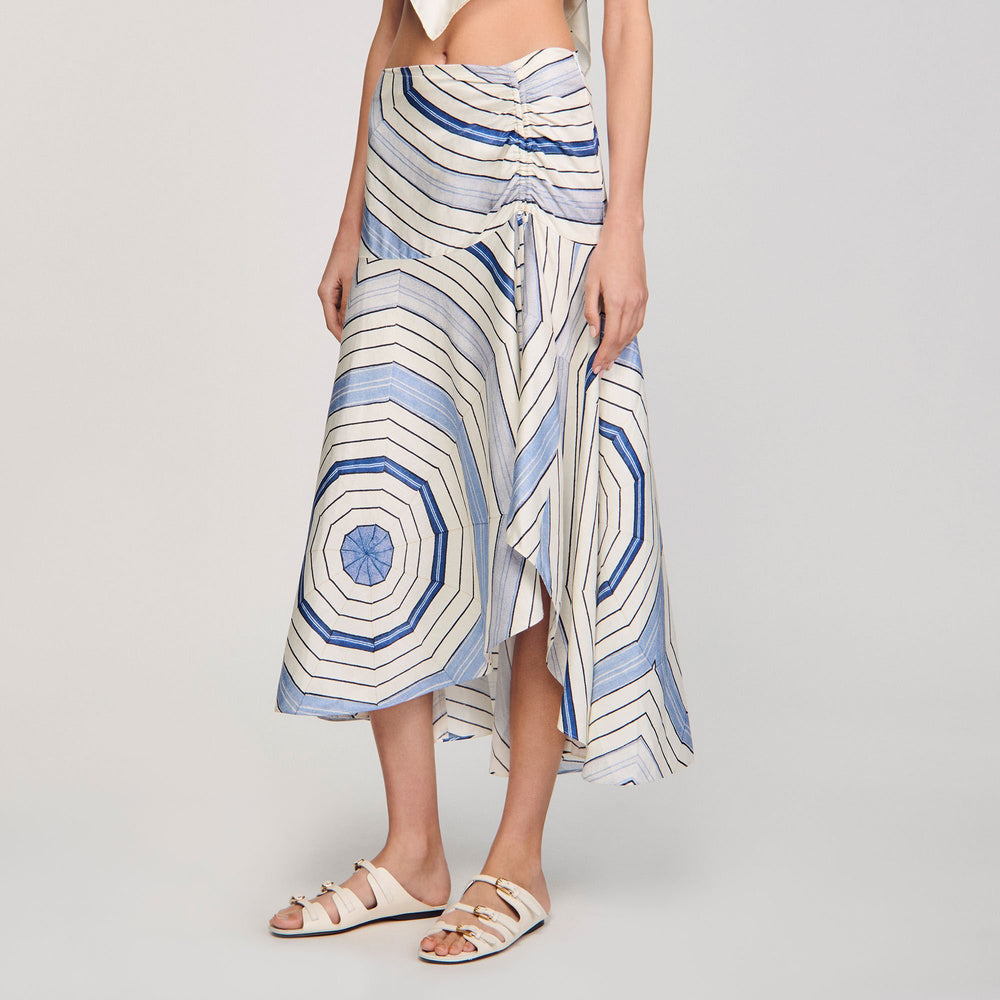 Sandro / Spiral-motif maxi skirt Sky Blue
