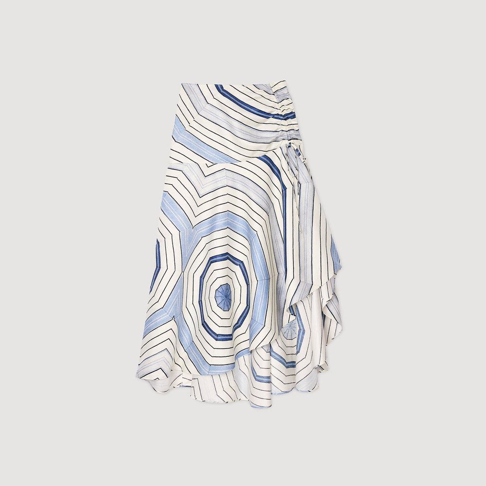 Sandro / Spiral-motif maxi skirt Sky Blue