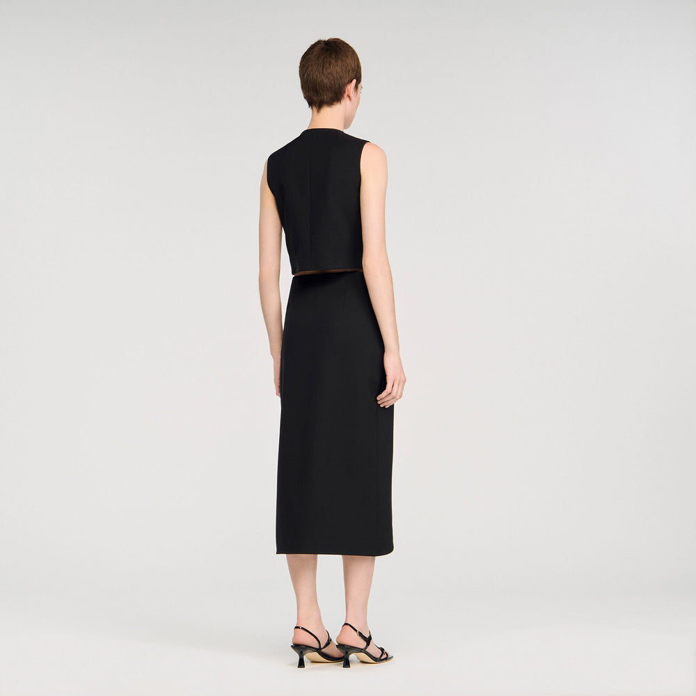 Sandro / Buttoned midi skirt Black