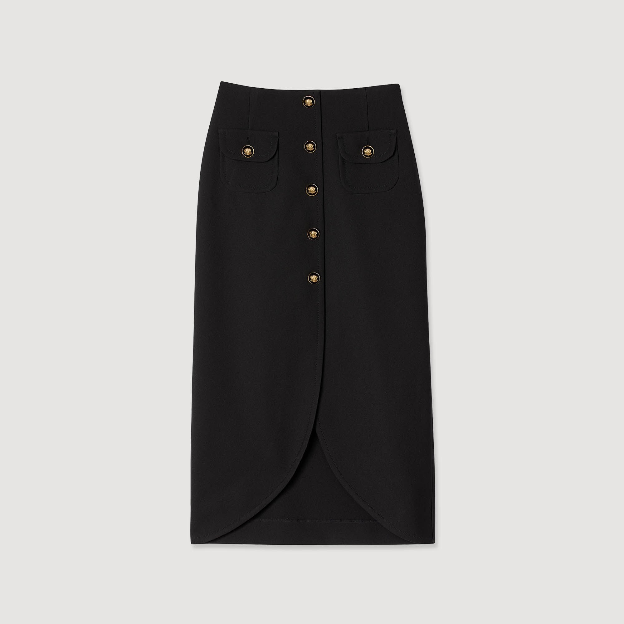Sandro / Buttoned midi skirt Black