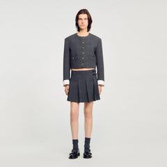 Sandro / Mini rhinestone suit skirt Grey / Brown