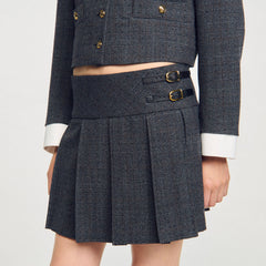 Sandro / Mini rhinestone suit skirt Grey / Brown
