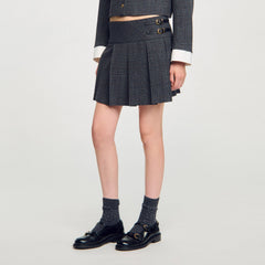 Sandro / Mini rhinestone suit skirt Grey / Brown