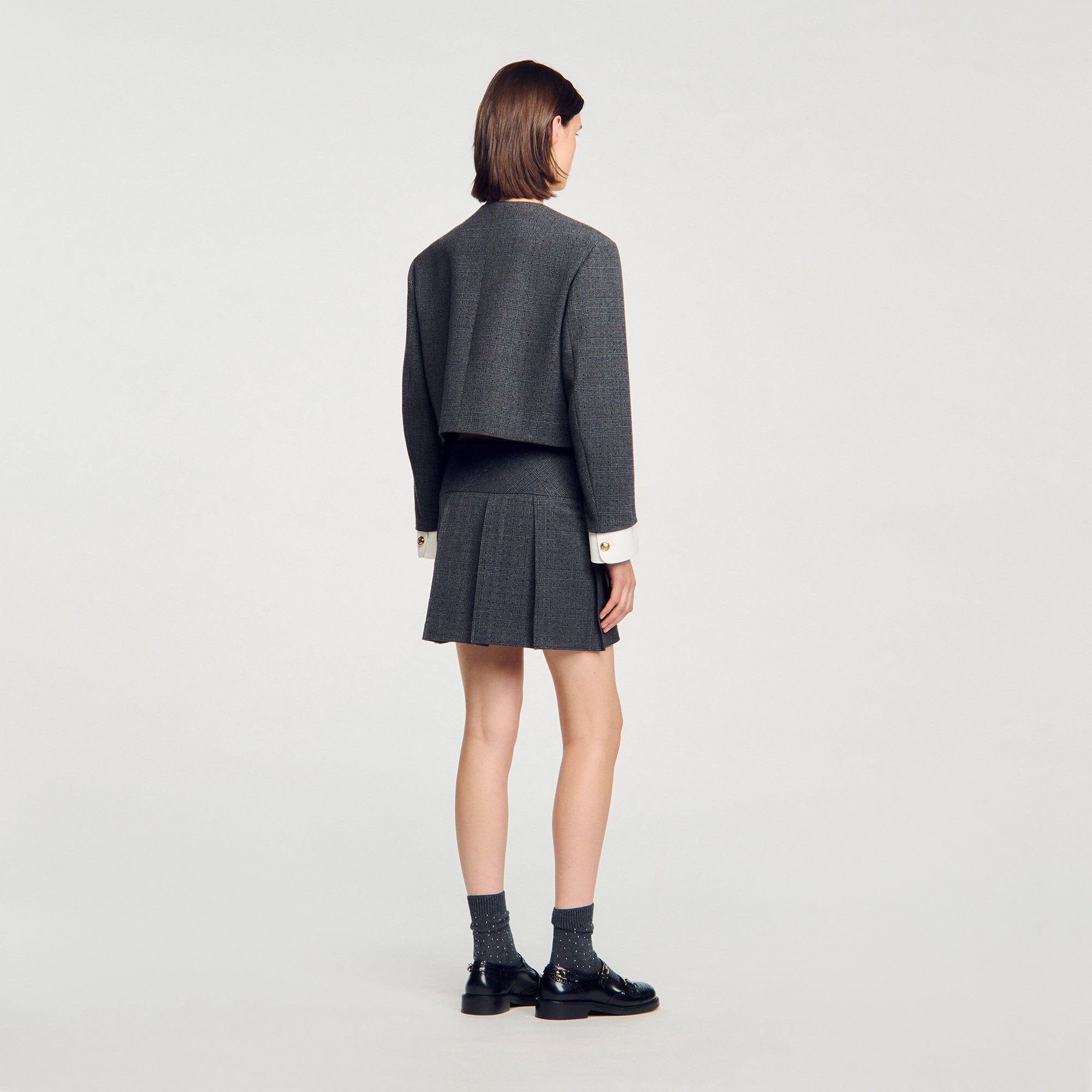 Sandro / Mini rhinestone suit skirt Grey / Brown