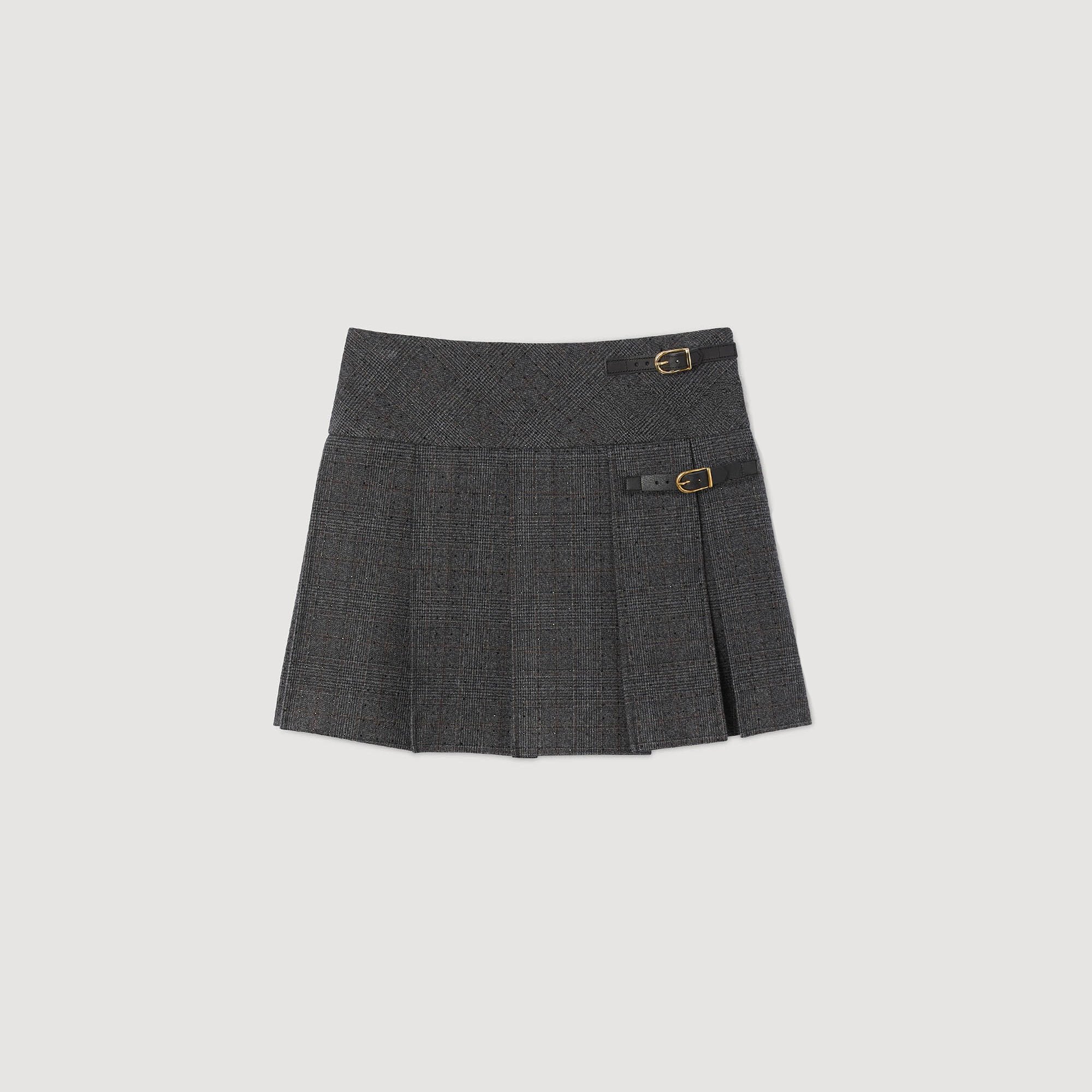 Sandro / Mini rhinestone suit skirt Grey / Brown