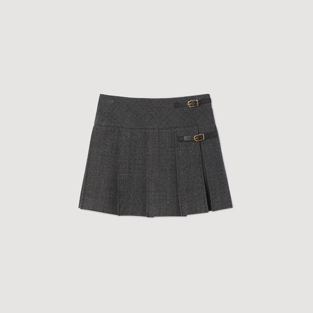 Sandro / Mini rhinestone suit skirt Grey / Brown