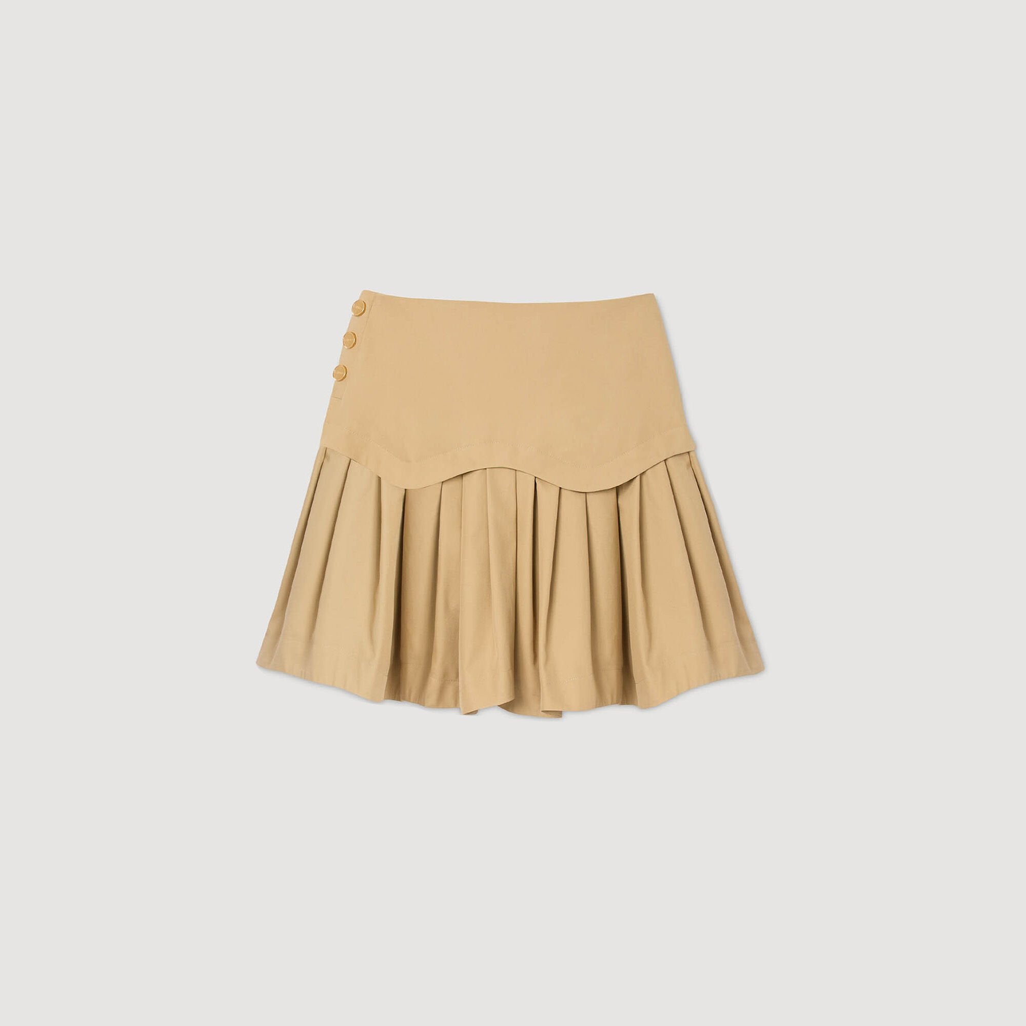 Sandro / Mini flared pleated skirt Beige