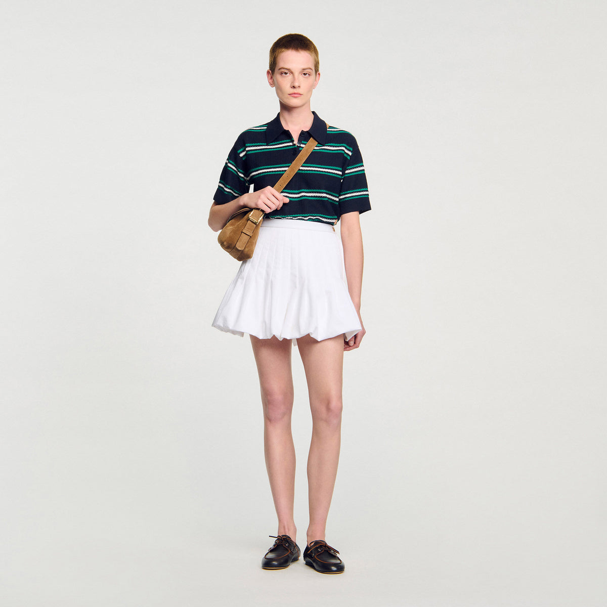 Sandro / Mini bubble skirt White