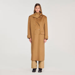 Sandro / Oversized Wool Coat Camel