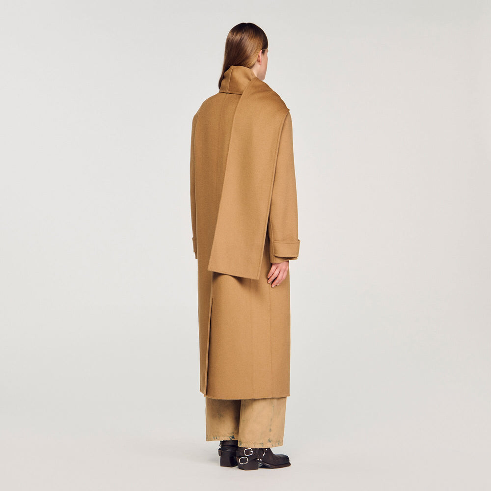 Sandro / Oversized Wool Coat Camel