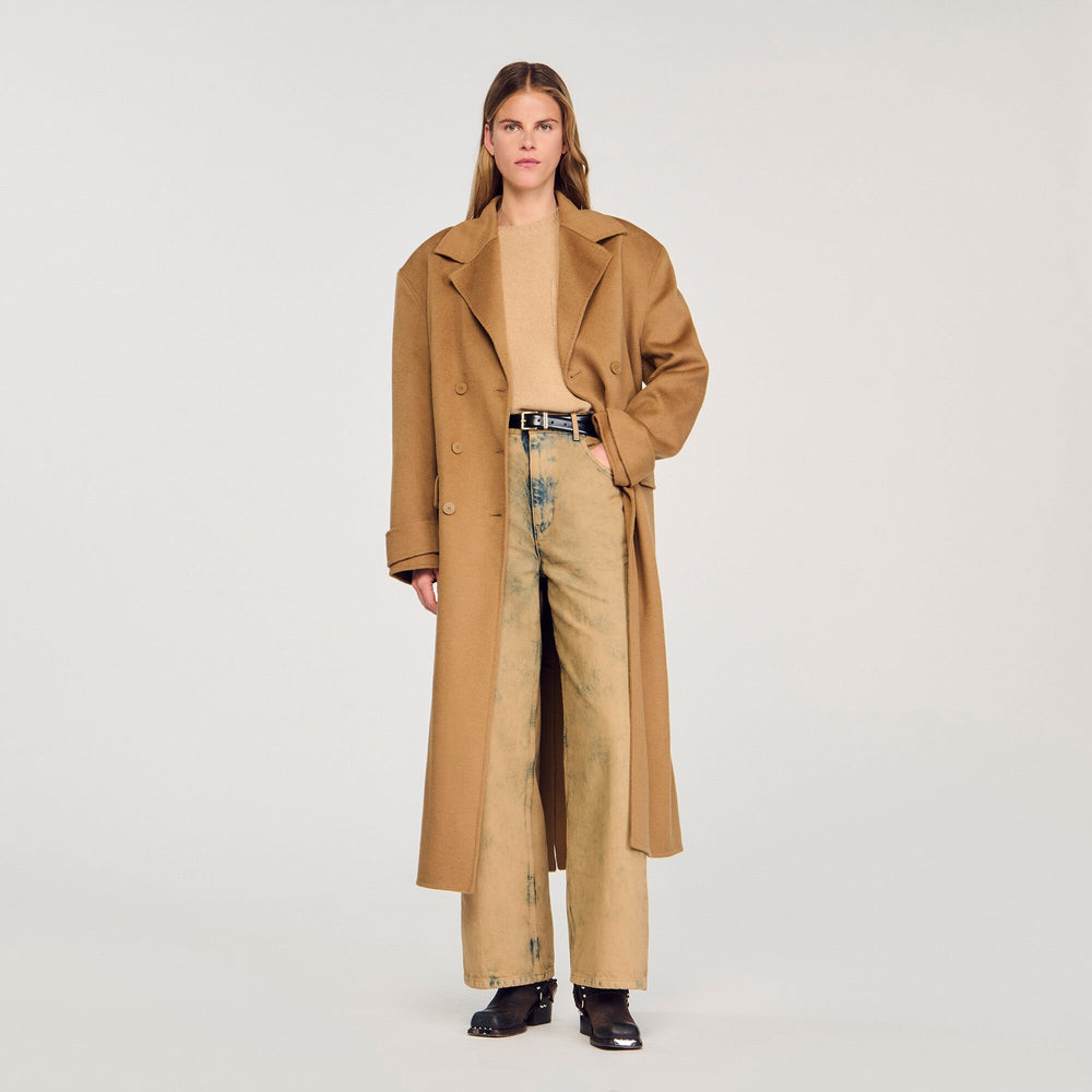 Sandro / Oversized Wool Coat Camel