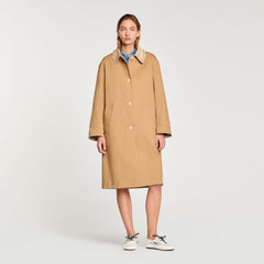 Sandro / Trench coat with rhinestone collar Camel