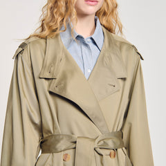 Sandro / Belted trench coat Olive Green