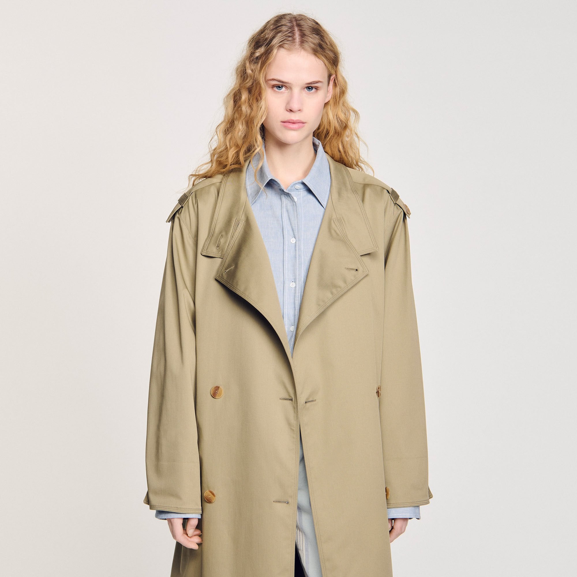 Sandro / Belted trench coat Olive Green