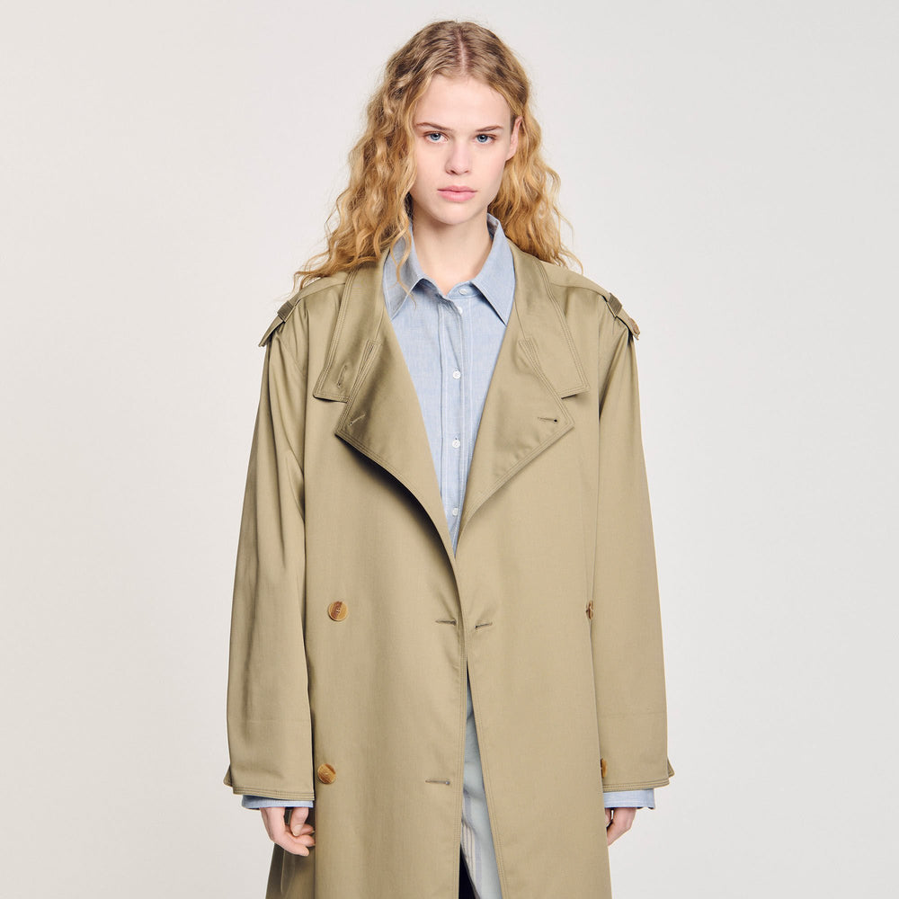 Sandro / Belted trench coat Olive Green